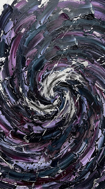 Expressive Dark Tempest Abstract Painting - Free mobile Wallpaper