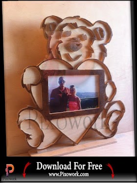 free DXF plasma cutting Teddy Bear Photo Frame