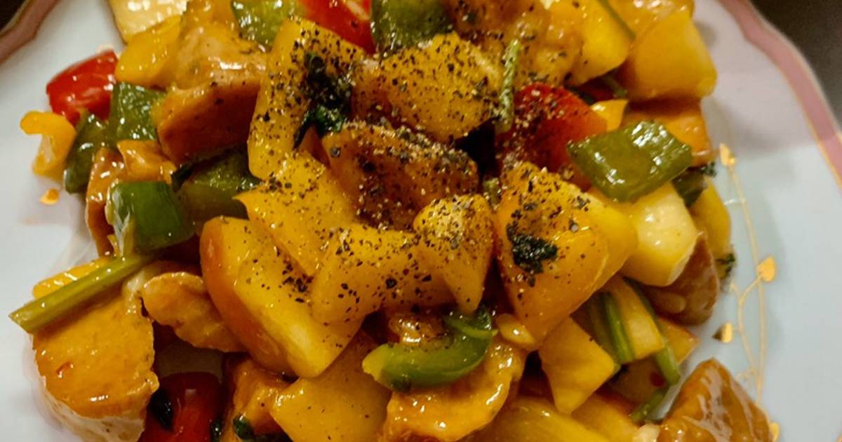 Chả nấm xào chua ngọt chay