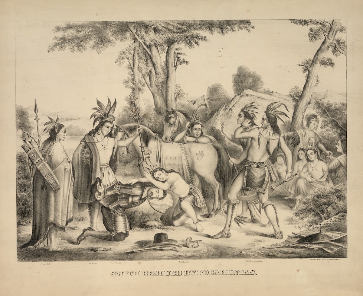 Smith rescued by Pocahontas 1870 1875