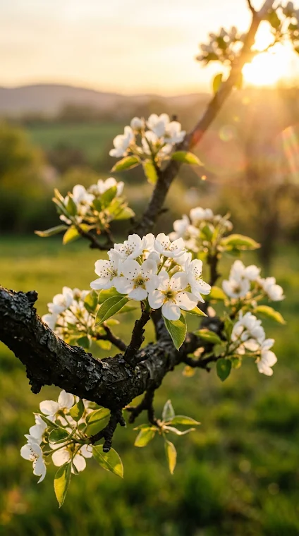 Golden Hour Orchard Bloom