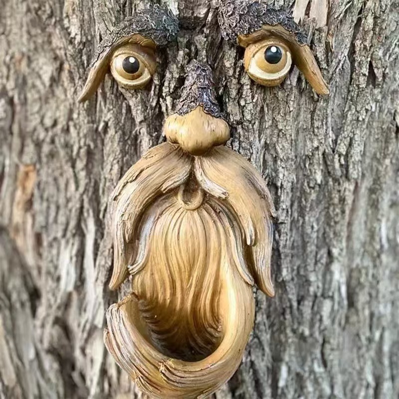 Tree Spirit Birdhouse made of resin for the garden