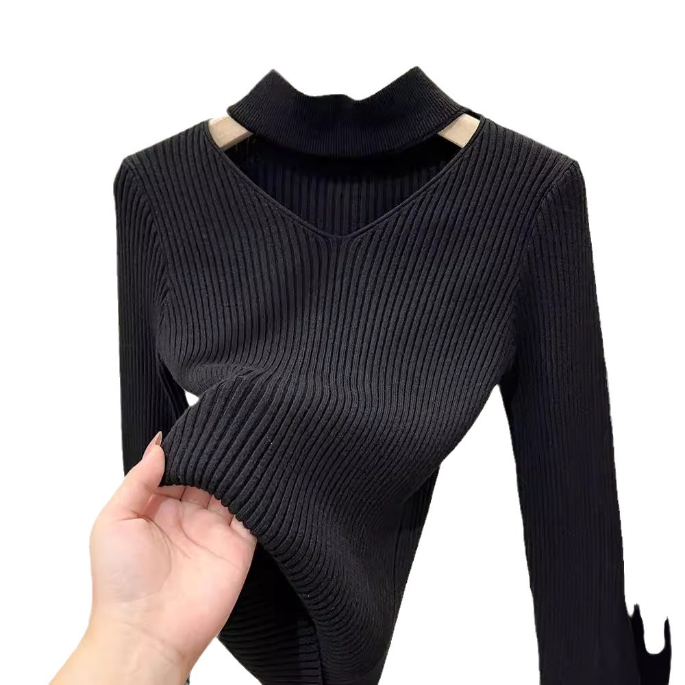 Elegant V-Neck Knitted Sweater