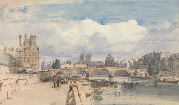 Le Pont Royal Paris ca 1828