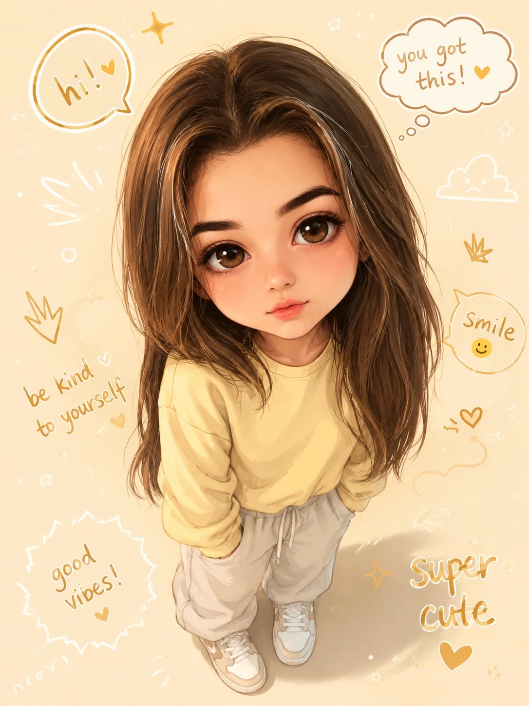 Lindo avatar chibi con gran nivel de detalle y estética kawaii.