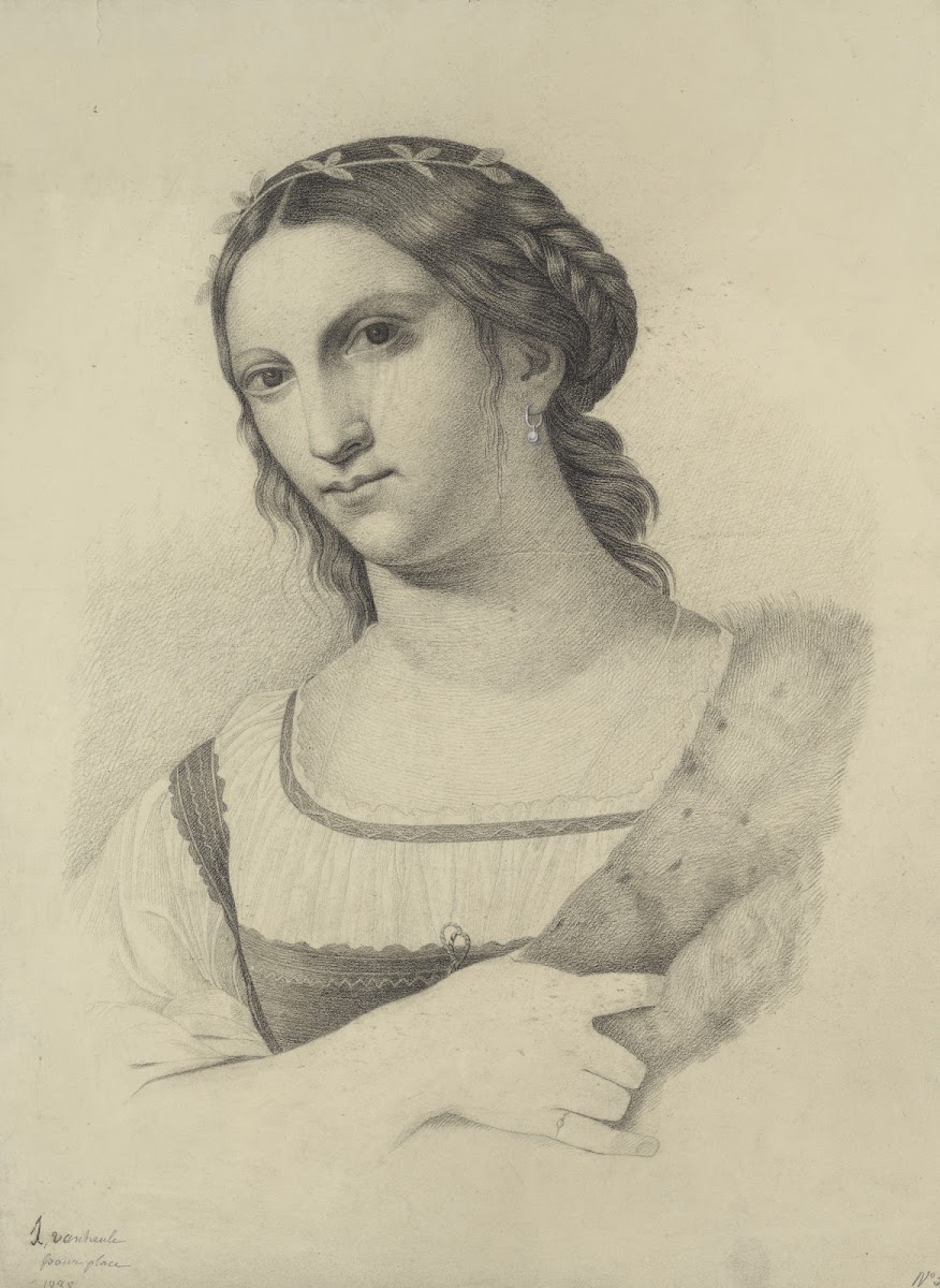 Bust of a young woman with earring 1838