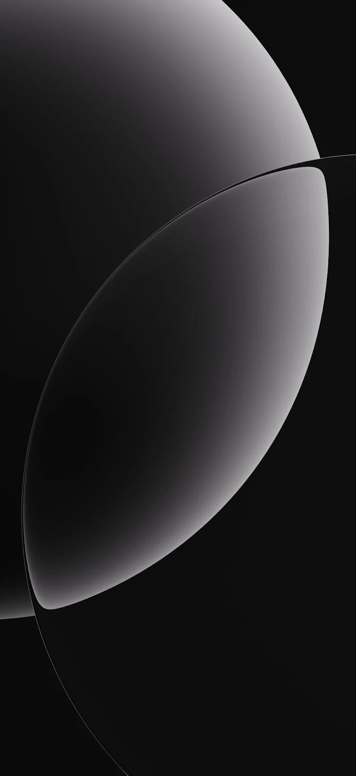 Abstract Dark Monochrome Curves - Minimalist 3D Render iPhone Wallpaper (940x2048)