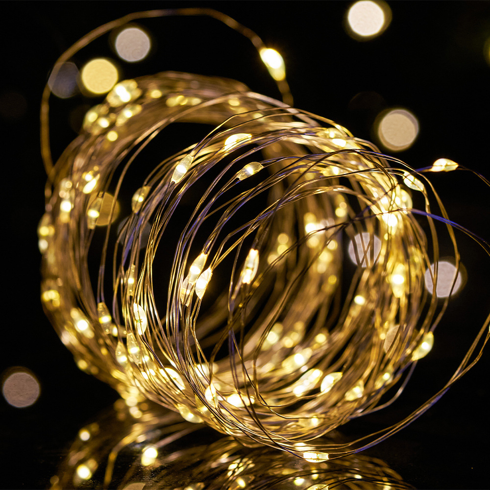 LED-Kupferdraht-Lichterkette mit Batteriebox
