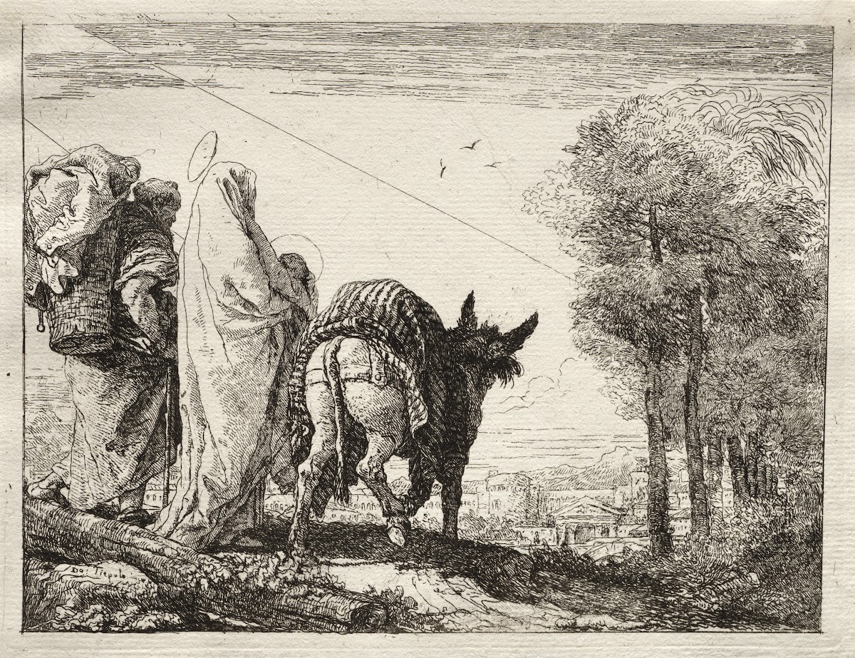 The Holy Family Approaching a Village 17501753