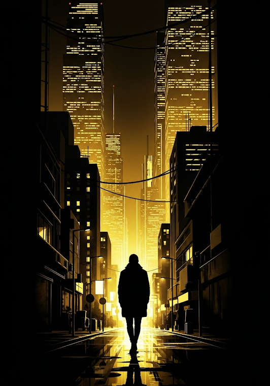 Golden Urban Night Walk