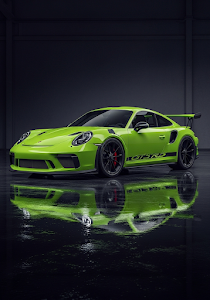 Luminous Green Porsche 911 GT3 RS Wet Floor