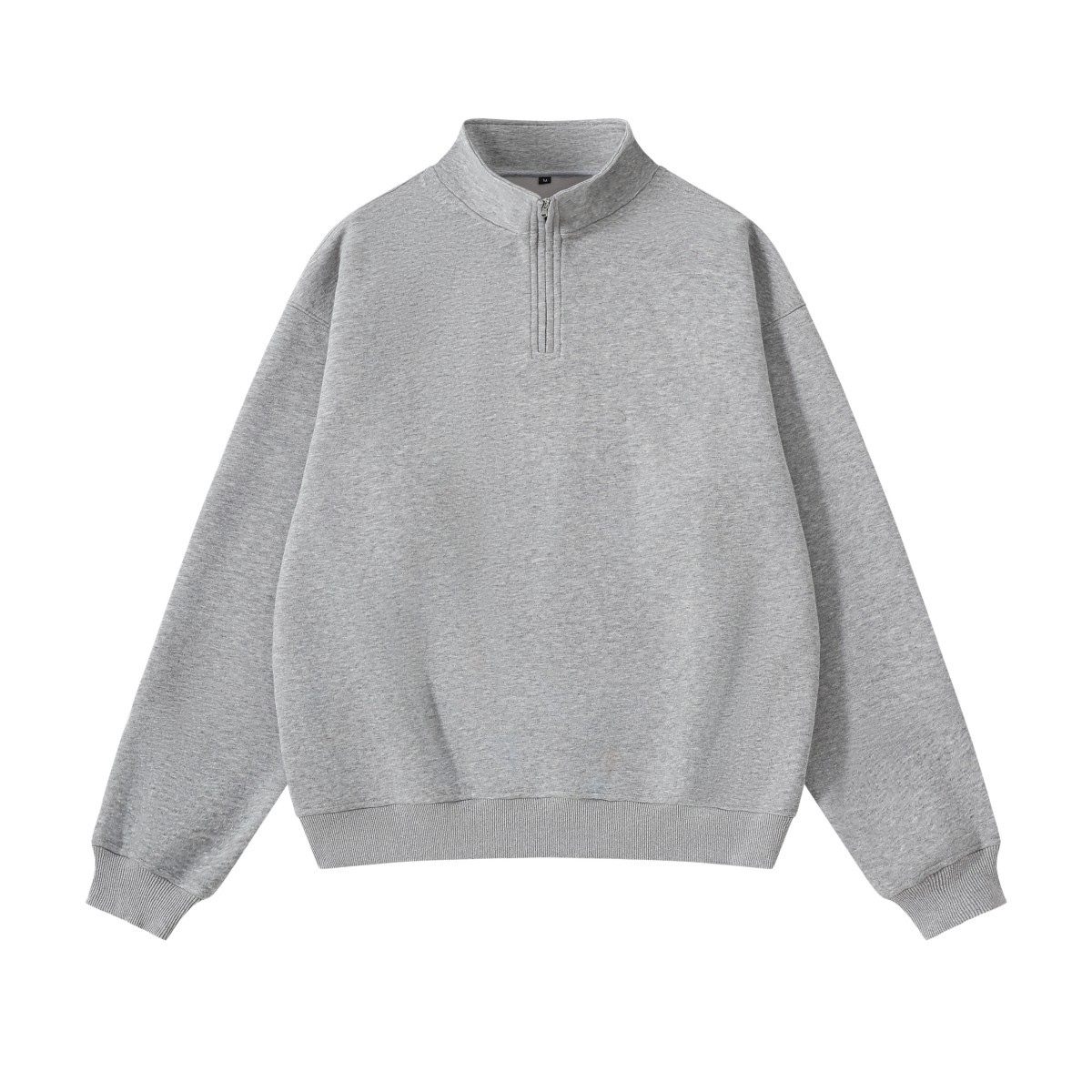 Unisex sweatshirt with zip and stand-up collar