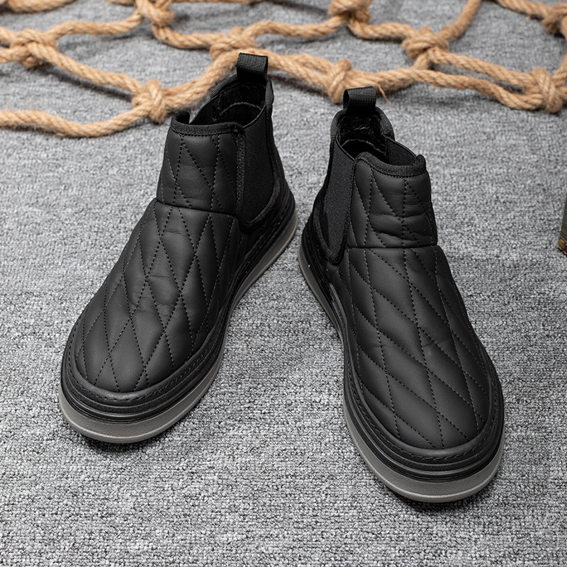 Herren-Chelsea-Stiefel, gefüttert, flacher Absatz
