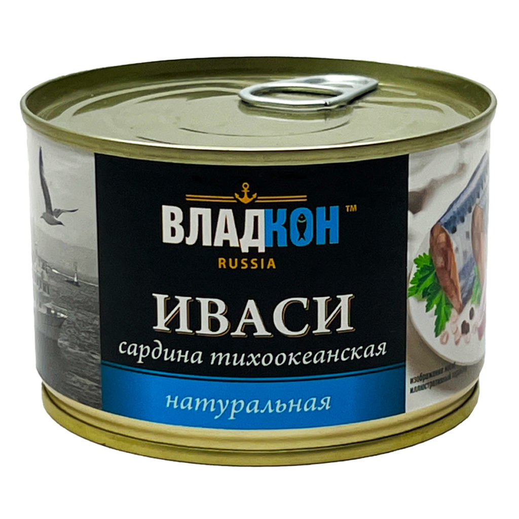 Сардина тихоокеанская натур Владкон 250гр.