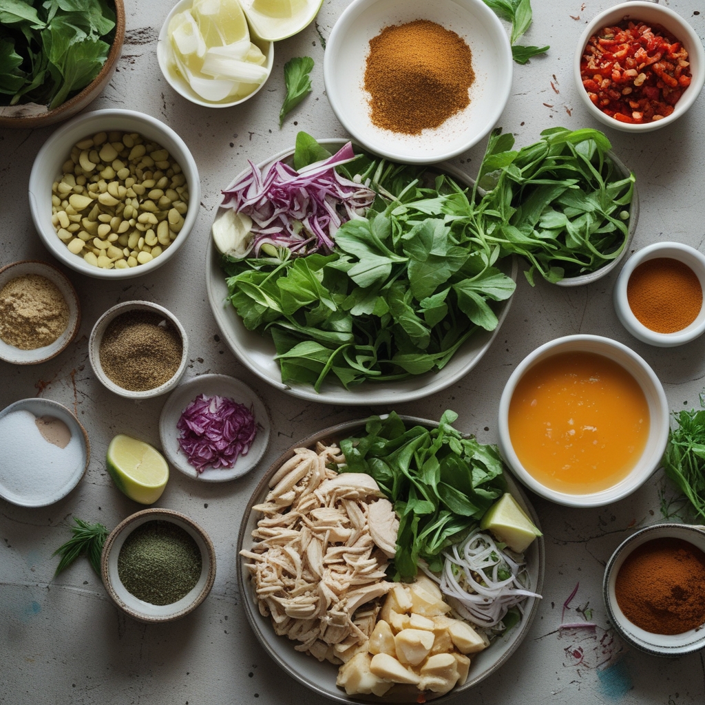 Ingredients for Easy Homemade Southwestern Chicken Salad Recipe for Fresh Flavor
