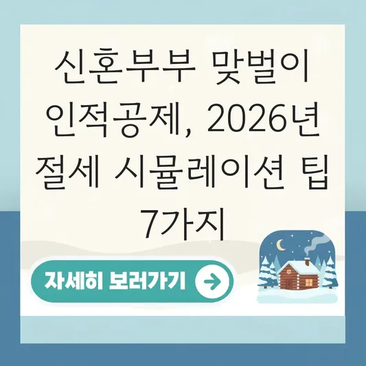 신혼부부 맞벌이 중 누구에게 인적공제를 몰아주는 것이 유리할까? 연봉별 절세 시뮬레이션 대표 이미지