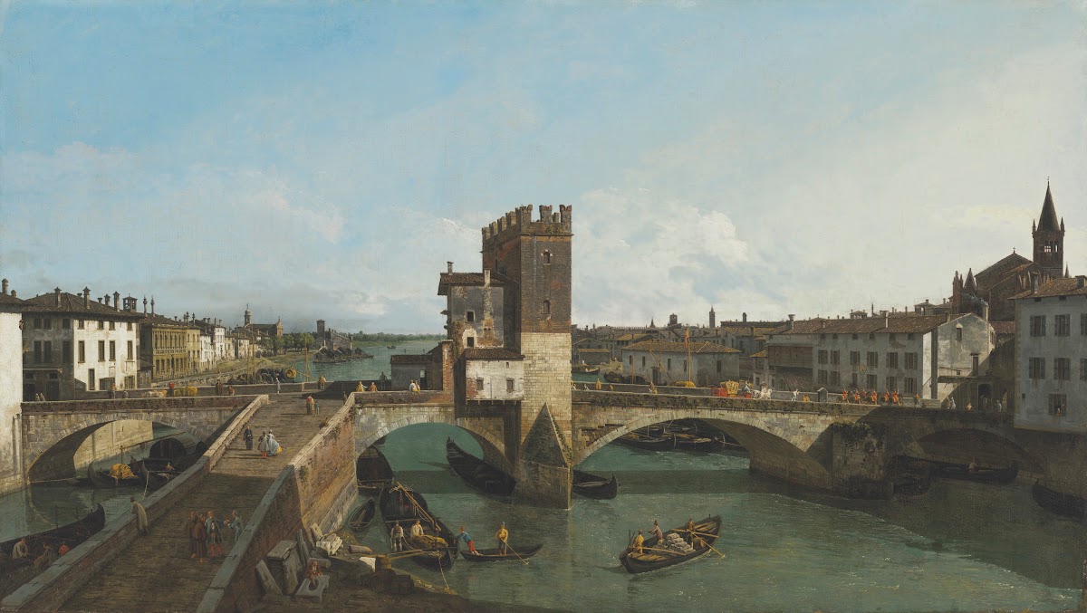 View of Verona with the Ponte delle Navi 1745 1747