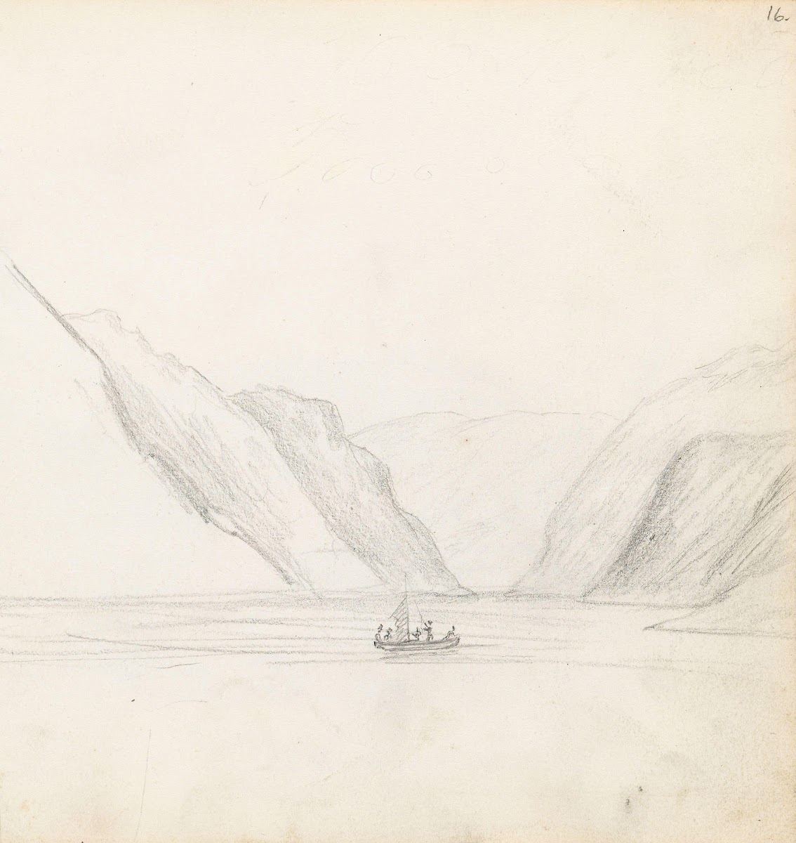 Fjord og seilbåt 1839