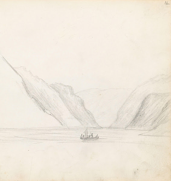 Fjord og seilbåt 1839
