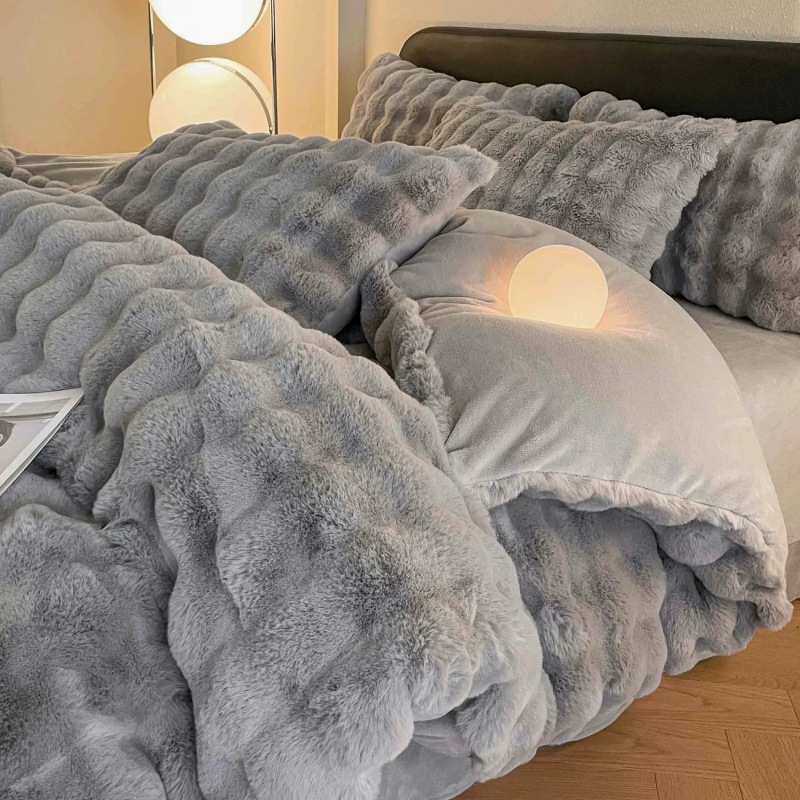 Winter-Bettwäsche-Set aus Milchfaser-Fleece, extra dick