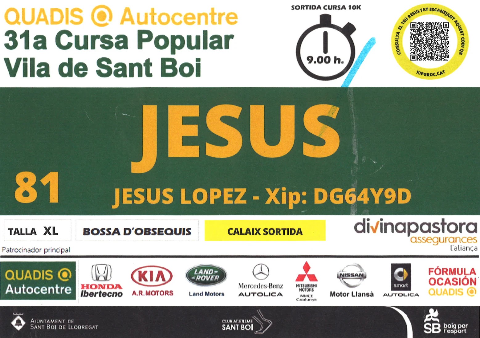 Dorsal de Cursa Sant Boi