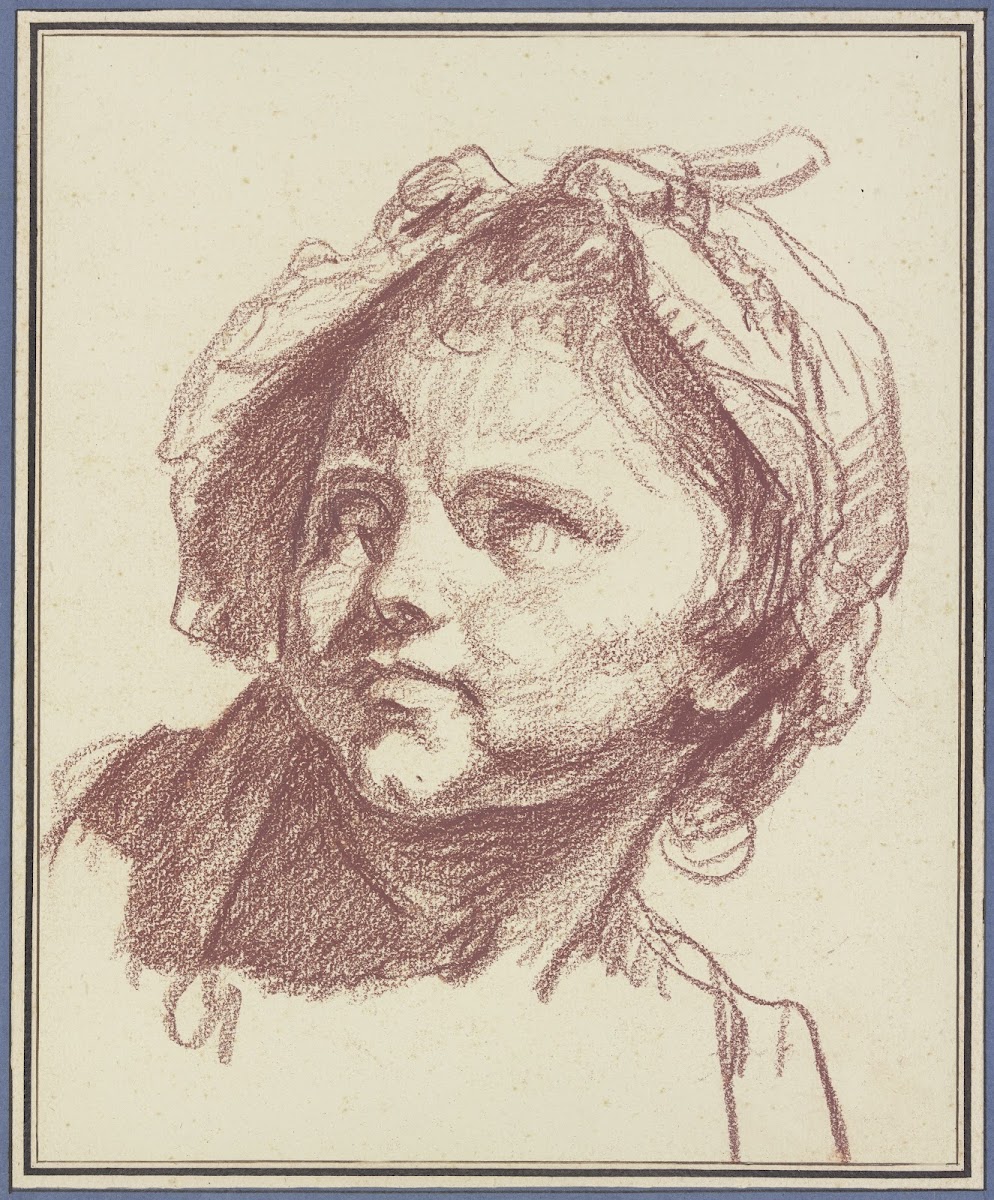 Girls head with bonnet ca 1763