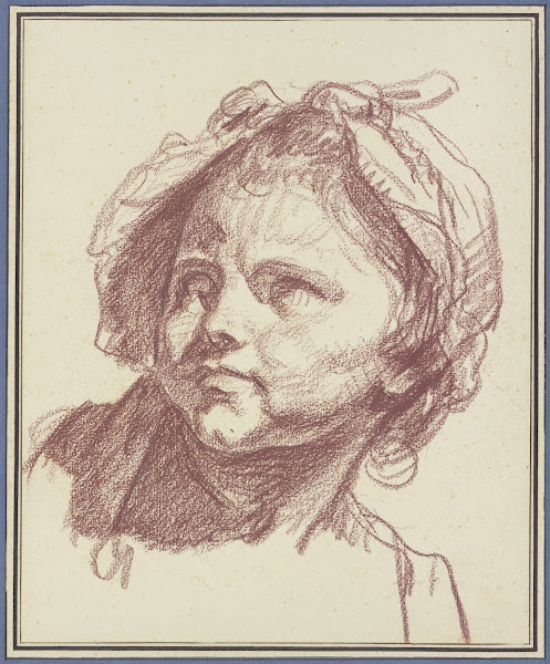 Girls head with bonnet ca 1763
