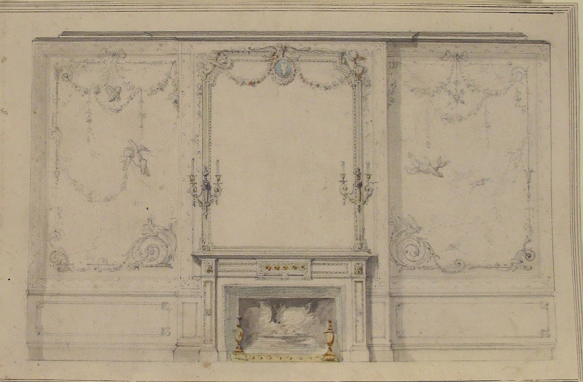 Design for Chimney Piece and Wall Decor 19th century