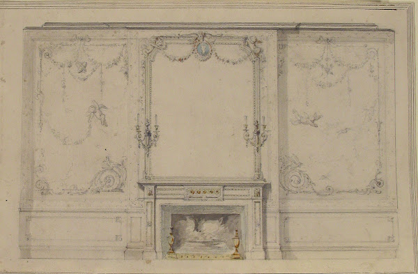 Design for Chimney Piece and Wall Decor 19th century