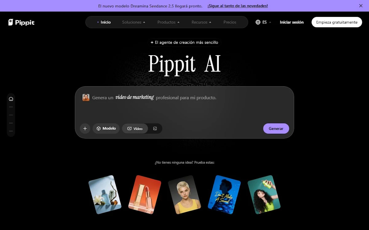 Captura de Pippit AI
