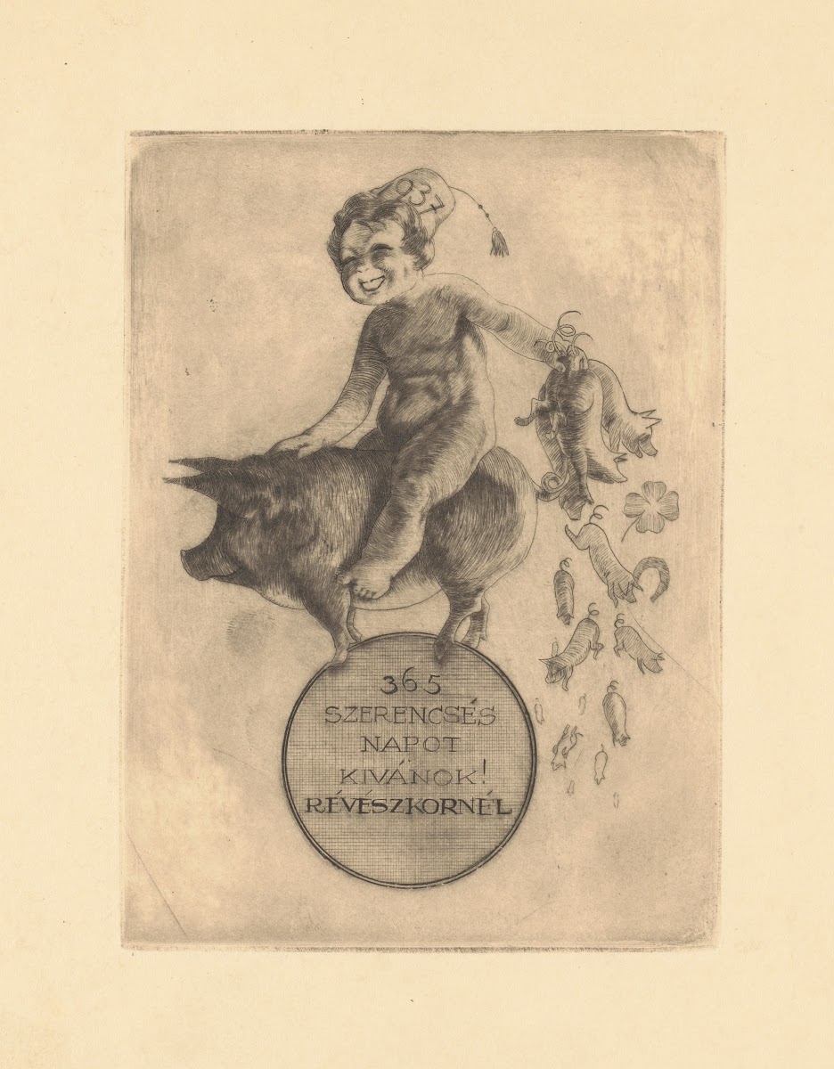 New Years greeting from Kornél Révész 1936