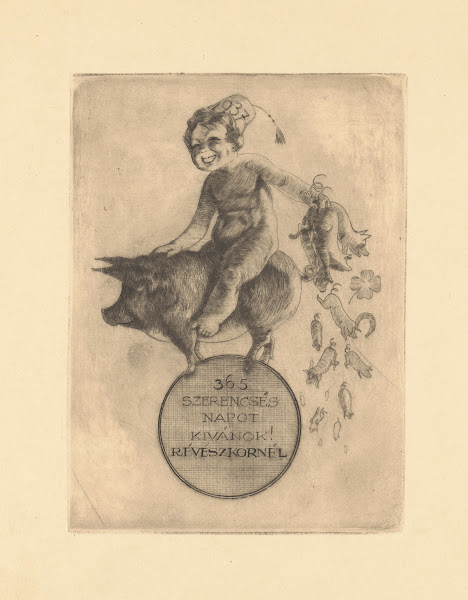 New Years greeting from Kornél Révész 1936