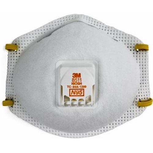 3M 8511 N95 Respirator with Cool Flow Valve, 10-Pack