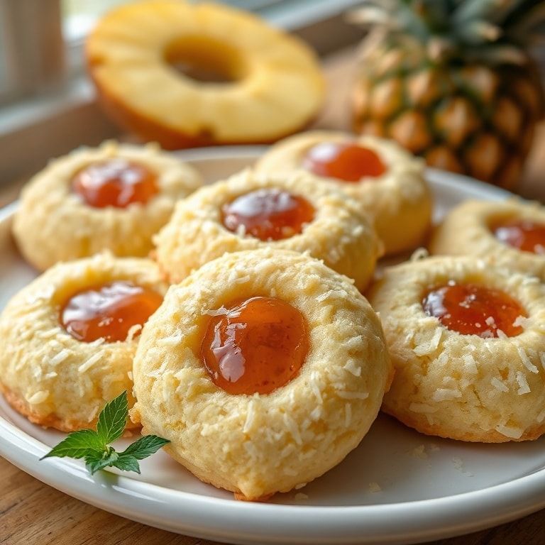 Pineapple Coconut Thumbprint Cookies (Tropical Treat) – Easy Homemade Sweet Bite