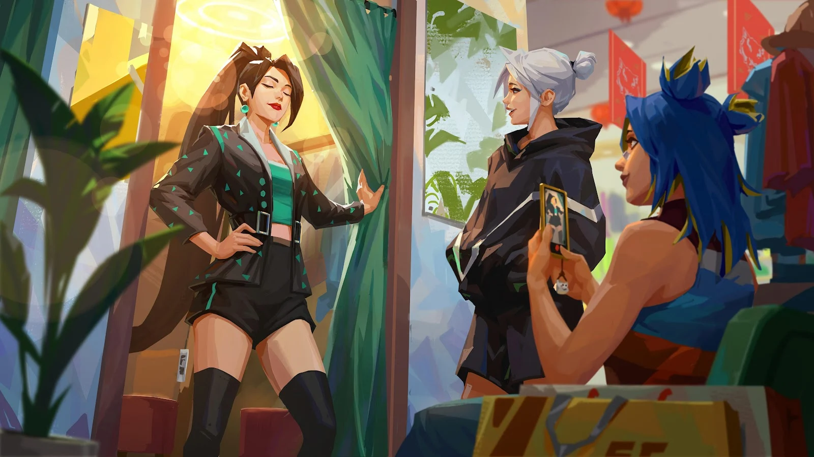 Valorant, Yoru, Jett, Neon, Boutique 8K Desktop, iPhone Wallpaper Background