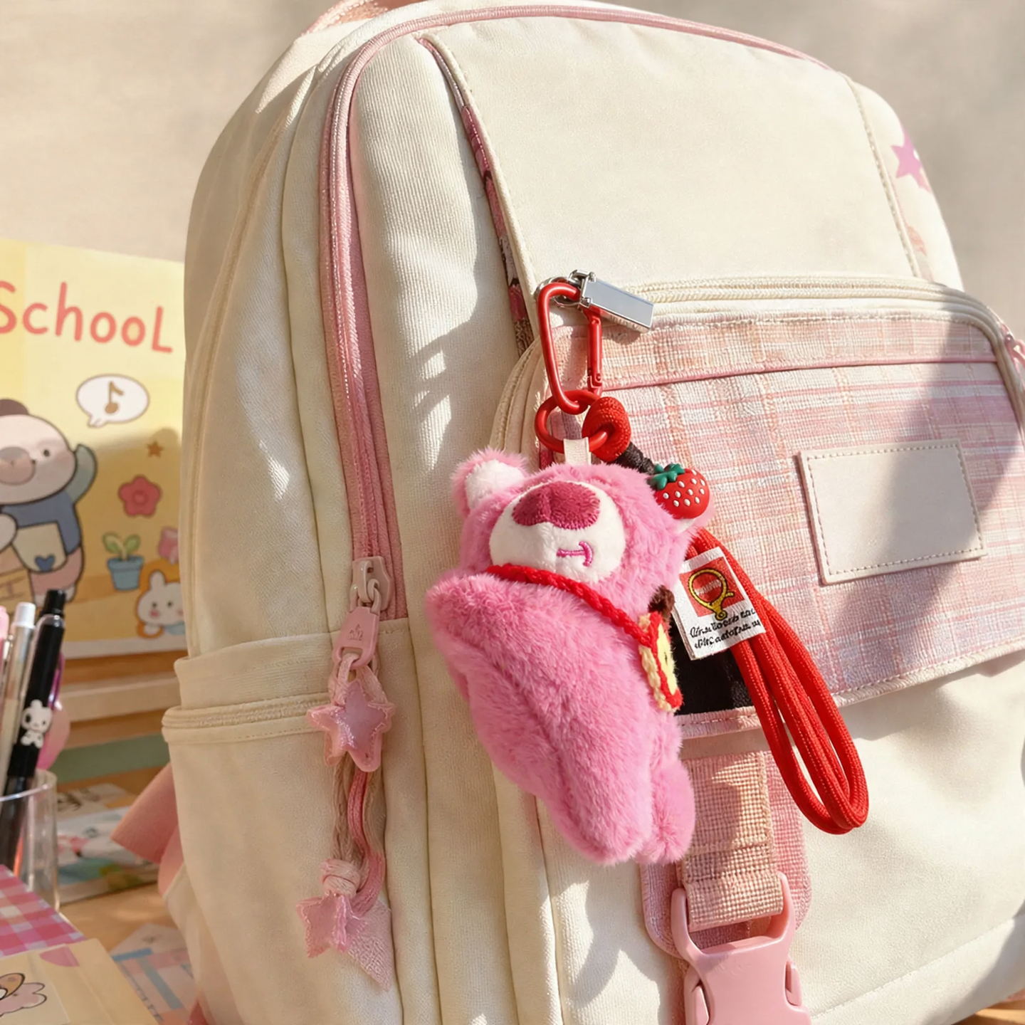 Fluffy Bear Charm for Bags and Backpacks