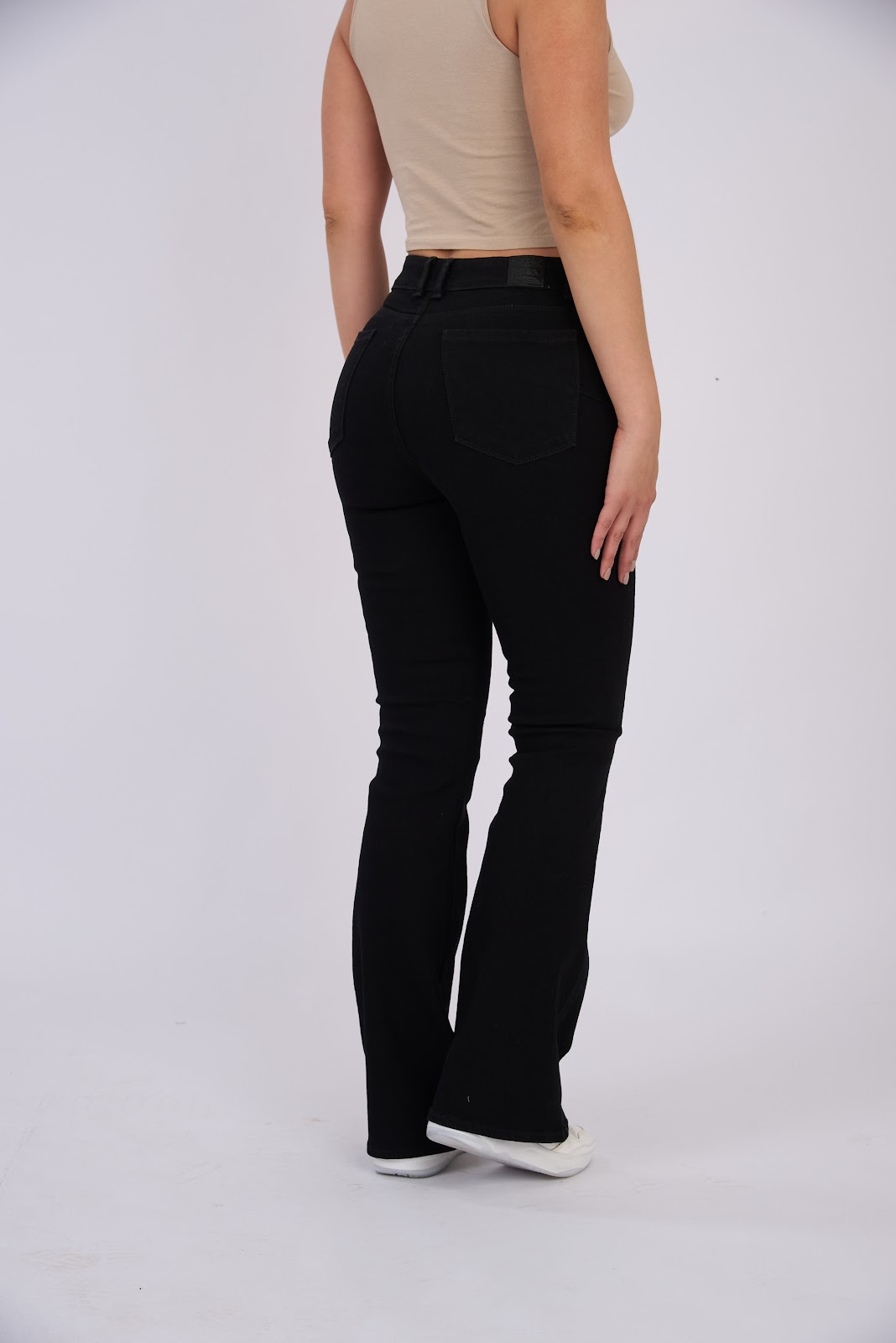 Jean skinny tiro medio en denim stretch, color gris oscuro 100% - Vista 4