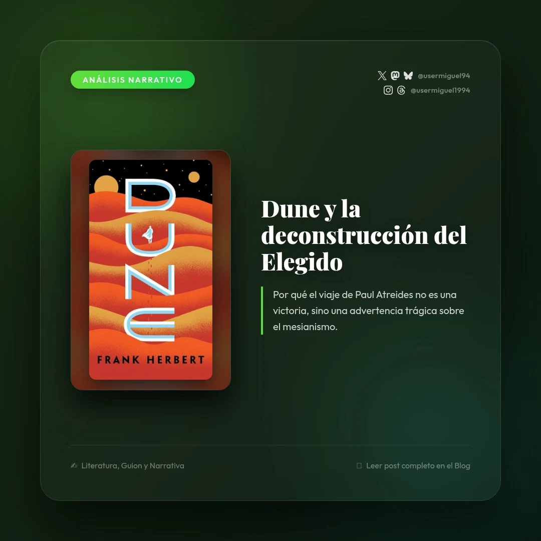 Dune y la deconstrucción trágica del héroe mesiánico