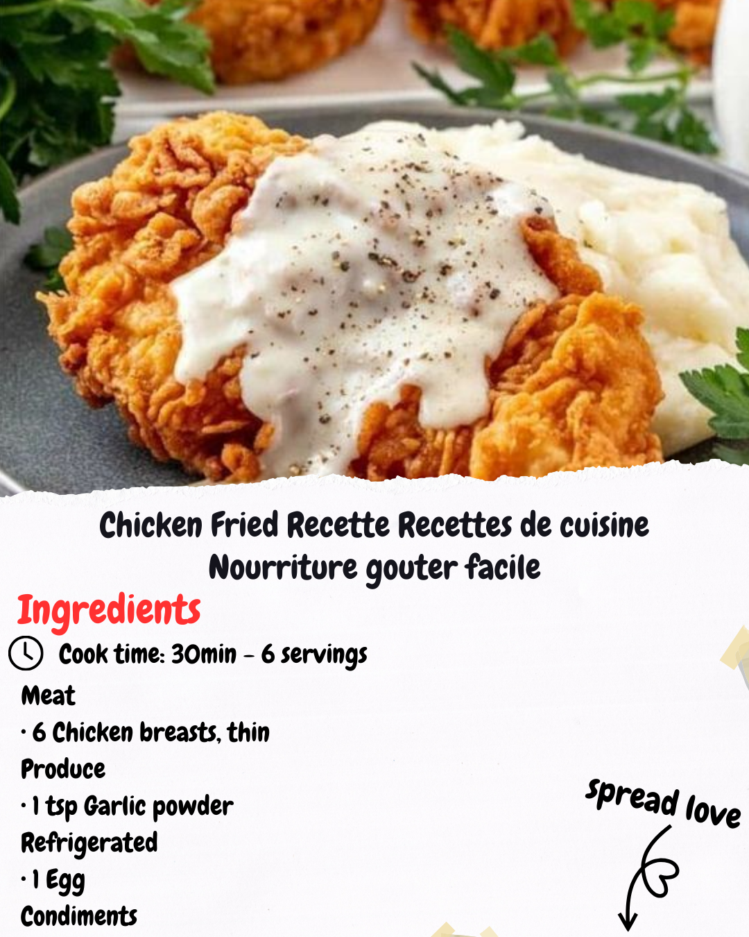 Chicken Fried Recette Recettes de cuisine Nourriture gouter facile