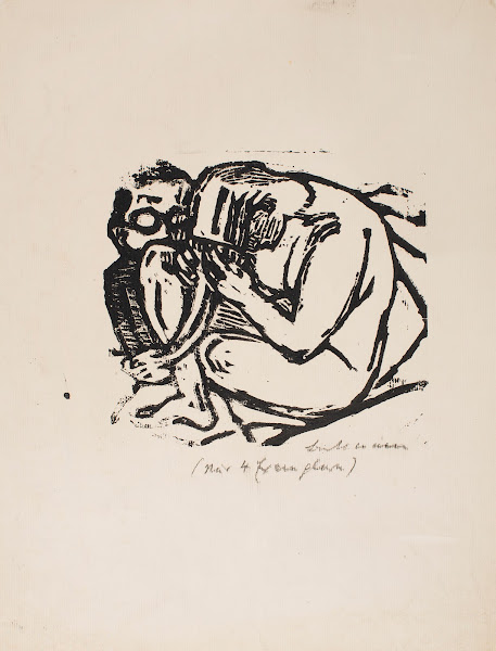 Bespectacled Man and Naked Woman Combing her Hair 1927