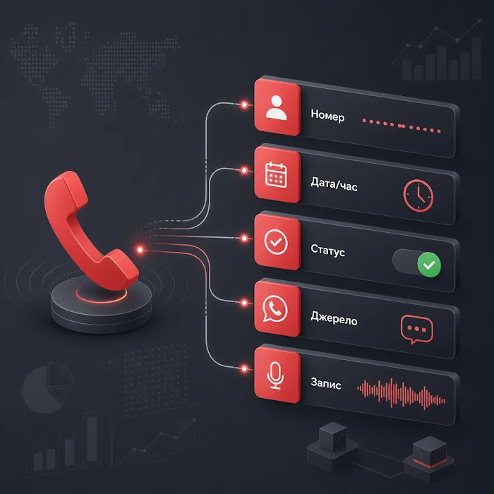 дані про дзвінки в CRM — Схема даних про дзвінки, які фіксуються в CRM-системі