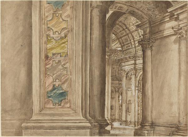 The Interior of Saint Peters Rome 17th century
