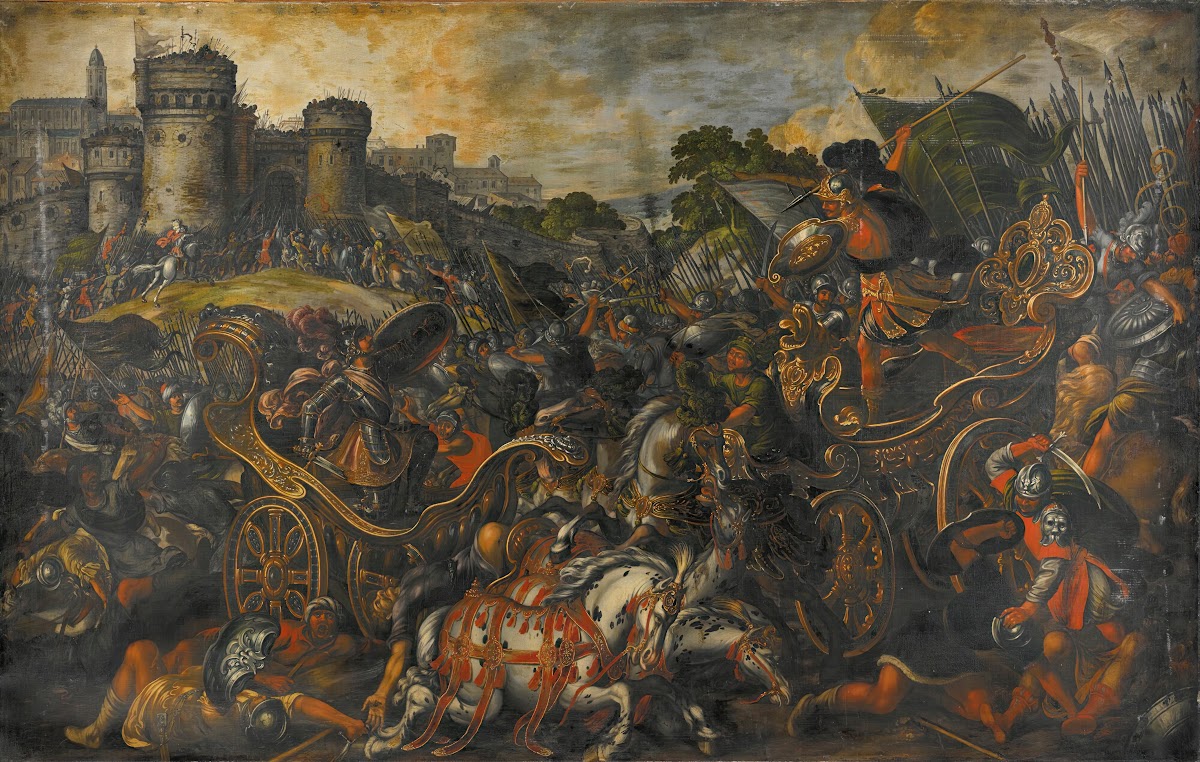 Achilles confronting Hector outside Troy