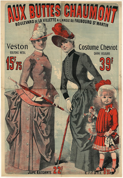 Aux Buttes Chaumont Veston boutons métal 15f75  Costume cheviot garni velours 18