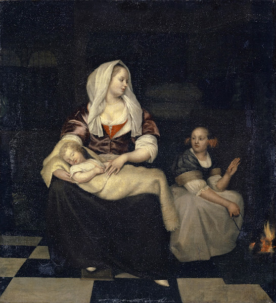A Mother With Her Child And A Maid