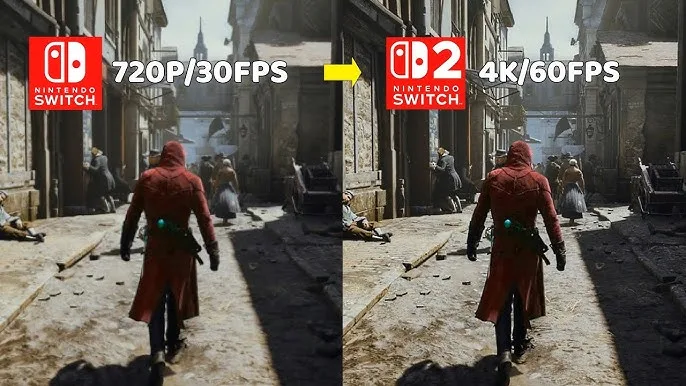 Nintendo Switch 2 console with various launch games displayed on its screen