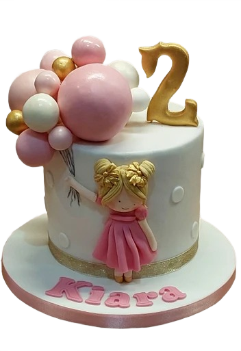 Balloon Girl Birthday Cake CB-NC649