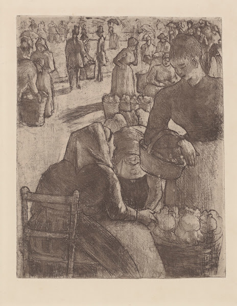 Marché aux légumes à Pontoise 1891