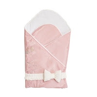 Набір на виписку Twins Holiday (плед + бантик) пудровий рожевий