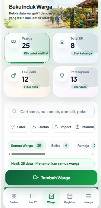 Tampilan aplikasi di ponsel